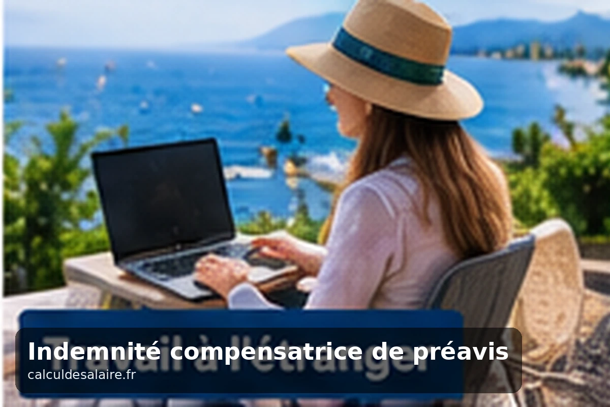 Calendrier de préavis de deux mois avec une date de dispense entourée et le montant de l'indemnité en regard