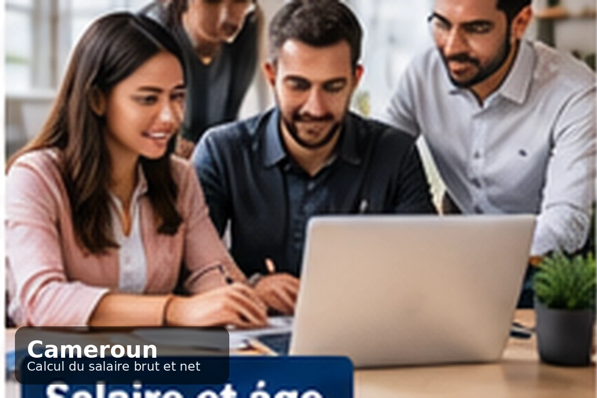 Employé camerounais examinant son bulletin de paie avec les retenues CNPS et IRPP en francs CFA