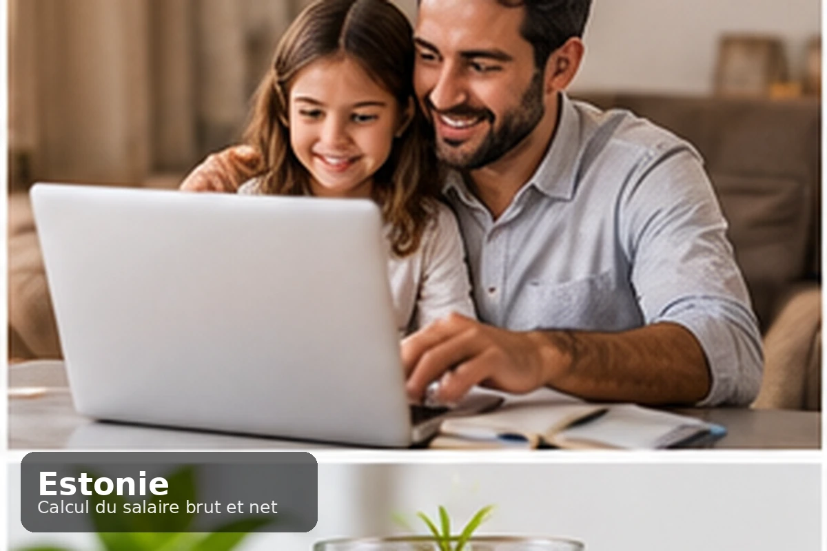 Salaire en euros et fiche de paie à Tallinn avec la vieille ville en arrière-plan