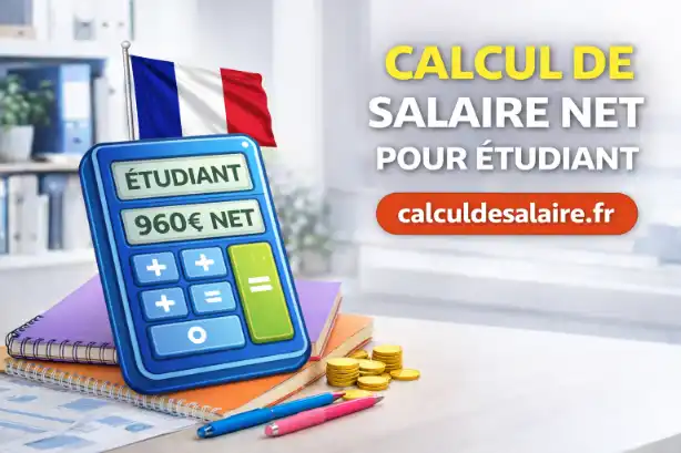 Étudiant travaillant sur un ordinateur portable à côté d’une fiche de paie et d’une calculatrice