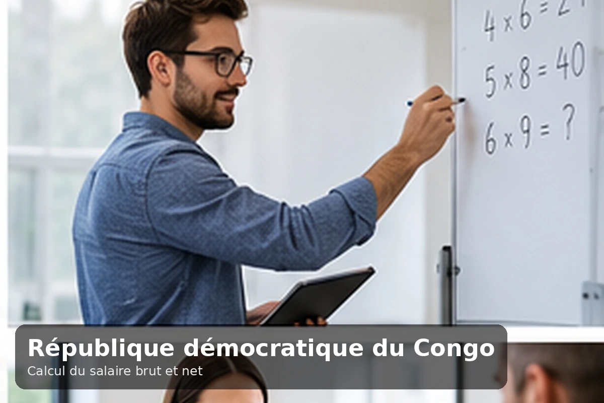 Billets de francs congolais et une calculatrice posés sur un document fiscal