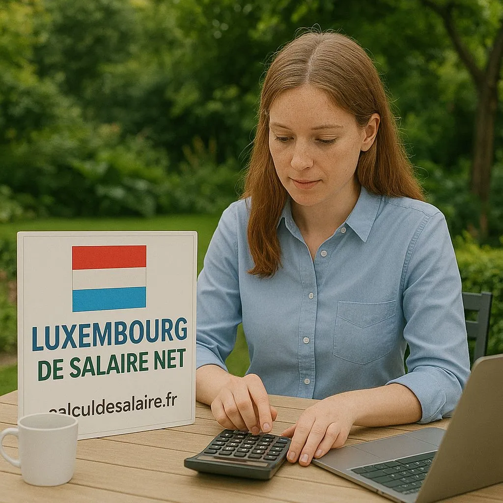 Fiche de retenue d'impôt luxembourgeoise avec classe d'impôt 1 et 2, posée près d'un bulletin de salaire en euros